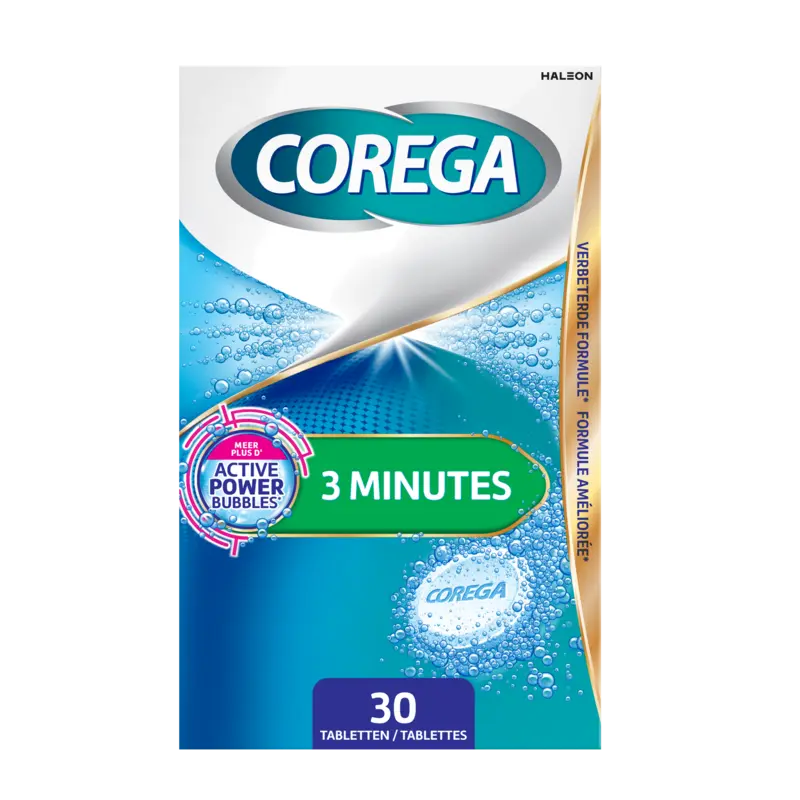 Corega Tabs 3 minuten