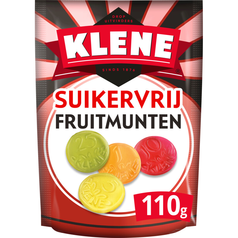 Een afbeelding van Klene Suikervrij fruitmunten