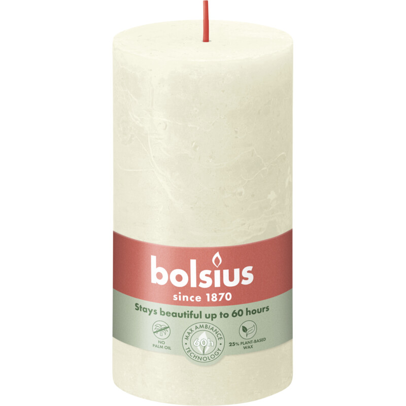 Een afbeelding van Bolsius Rustieke kaars ivoor 13cm