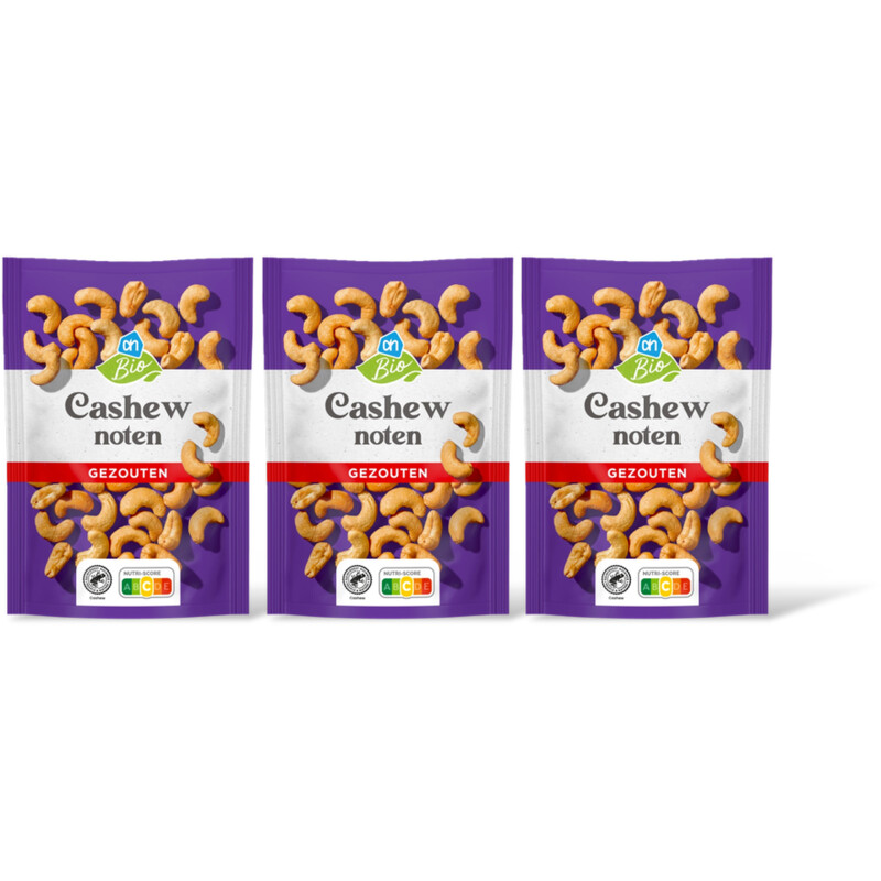 AH Biologisch Ongebrande cashewnoten 3-pack