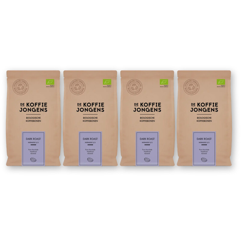 De Koffiejongens Dark roast koffiebonen 4-pack