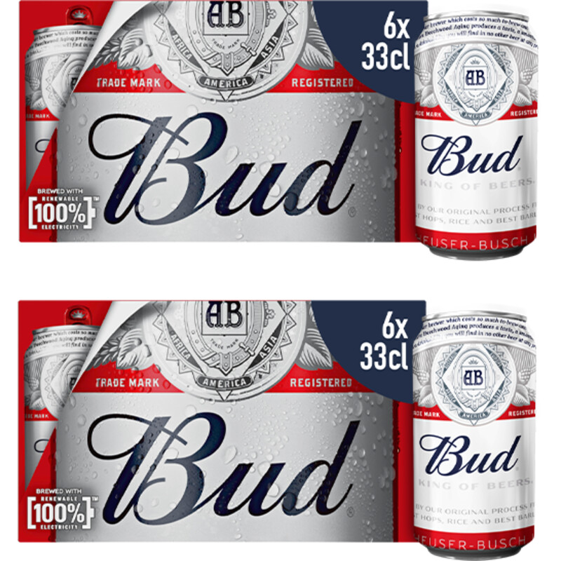 Een afbeelding van Bud Pilsener 6-pack 2-pack