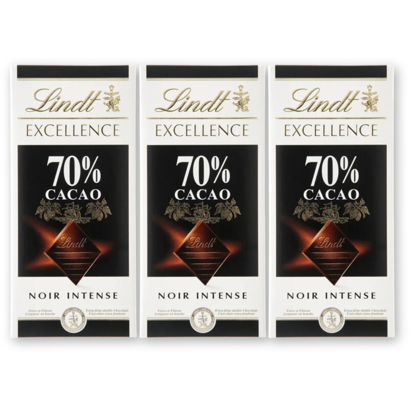 Lindt Excellence 70% pure chocolade 3-pack