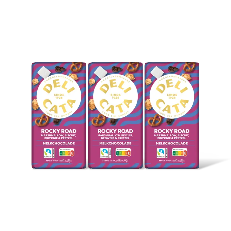 Reep rocky road melk chocolade 3-pack