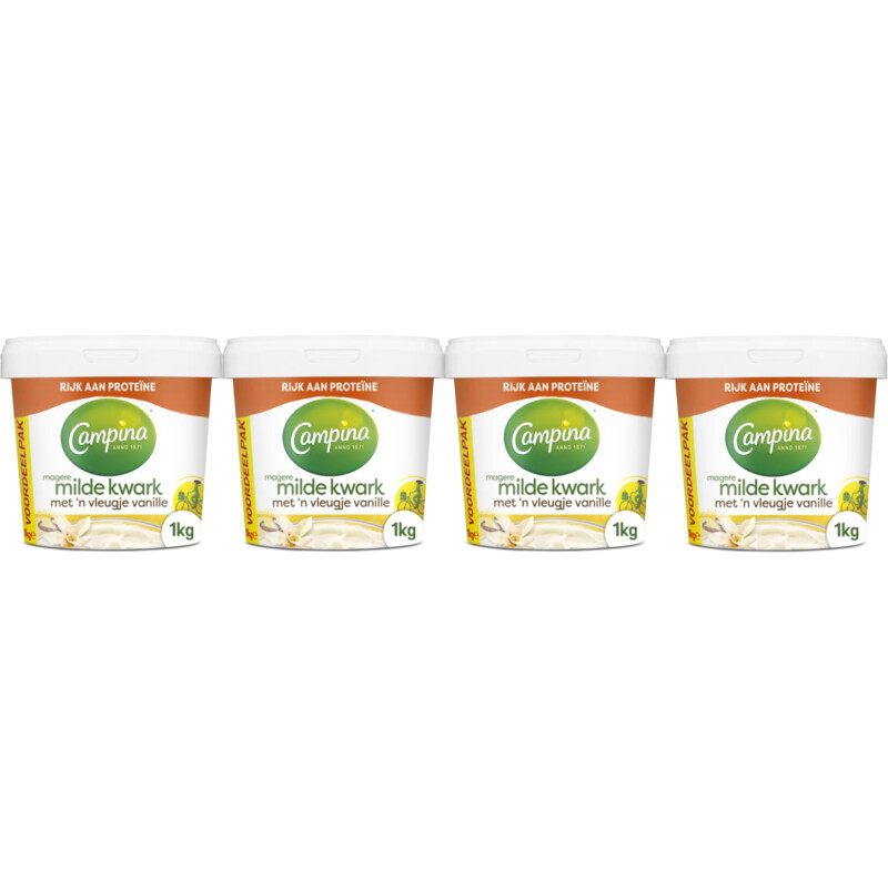 Campina Magere milde kwark vanille 4-pack