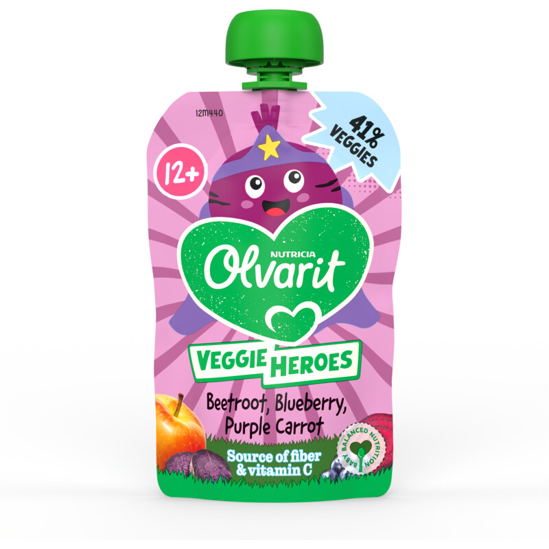 Olvarit Veggie heroes beetroot, blue berry 12m+