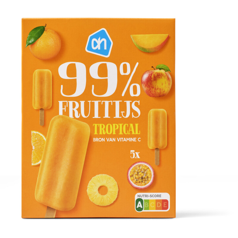 Een afbeelding van AH 99% fruitijs tropical