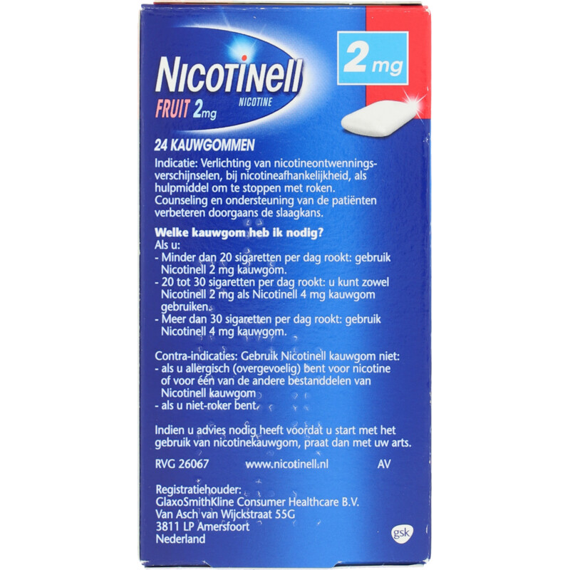 Een afbeelding van Nicotinell Fruit nicotine kauwgom 2mg
