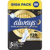 Een afbeelding van Always Ultra secure night extra wings giga pack