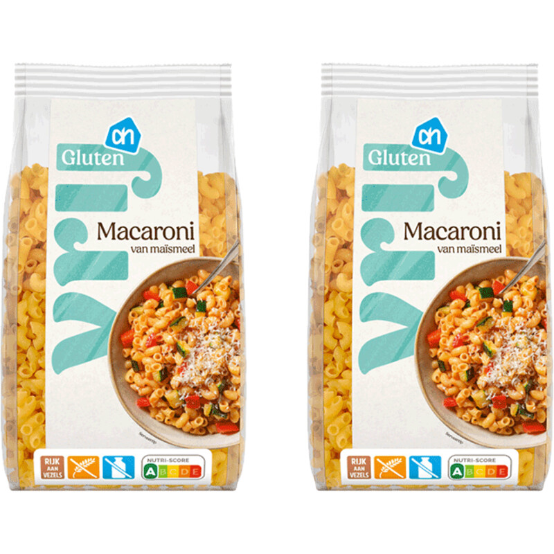 Een afbeelding van AH Glutenvrij Vezelrijke macaroni 2-pack