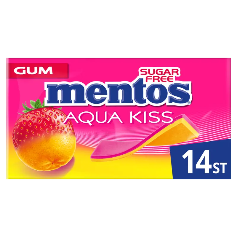 Mentos Gum Aqua kiss strawberry mandarin