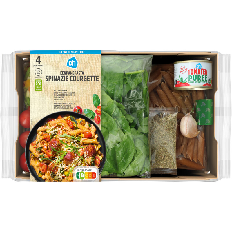 Een afbeelding van AH Gesneden verspakket spinazie courgette