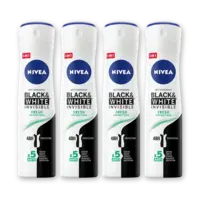 NIVEA Black & white fresh deodorant spray 4-pk