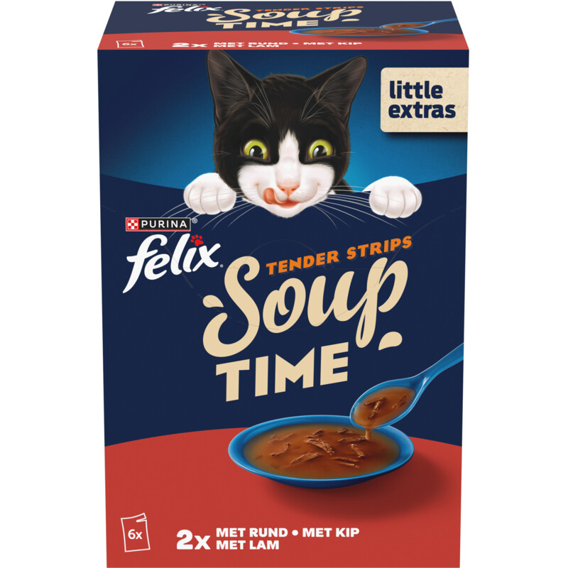 Een afbeelding van Felix Soup tender strips rund kip lam