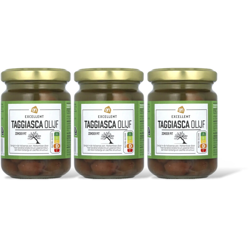 AH Excellent Taggiasca olijf zonder pit 3-pack