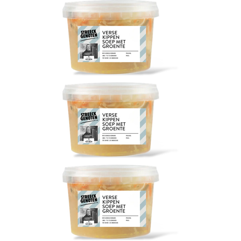 Streeckgenoten Kippensoep met groente 3-pack