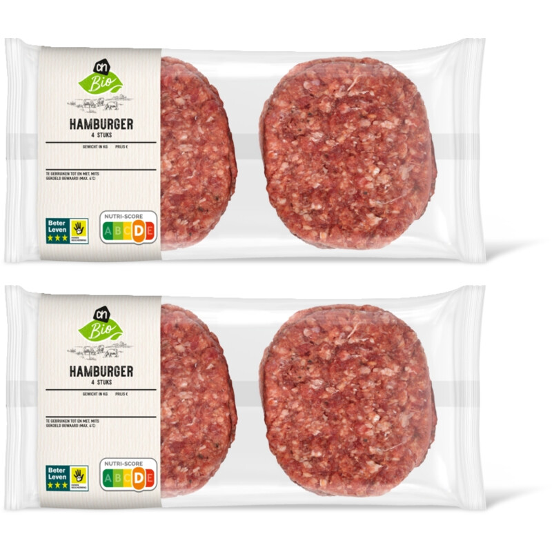 AH Biologisch Hamburger 4 stuks 2-pack