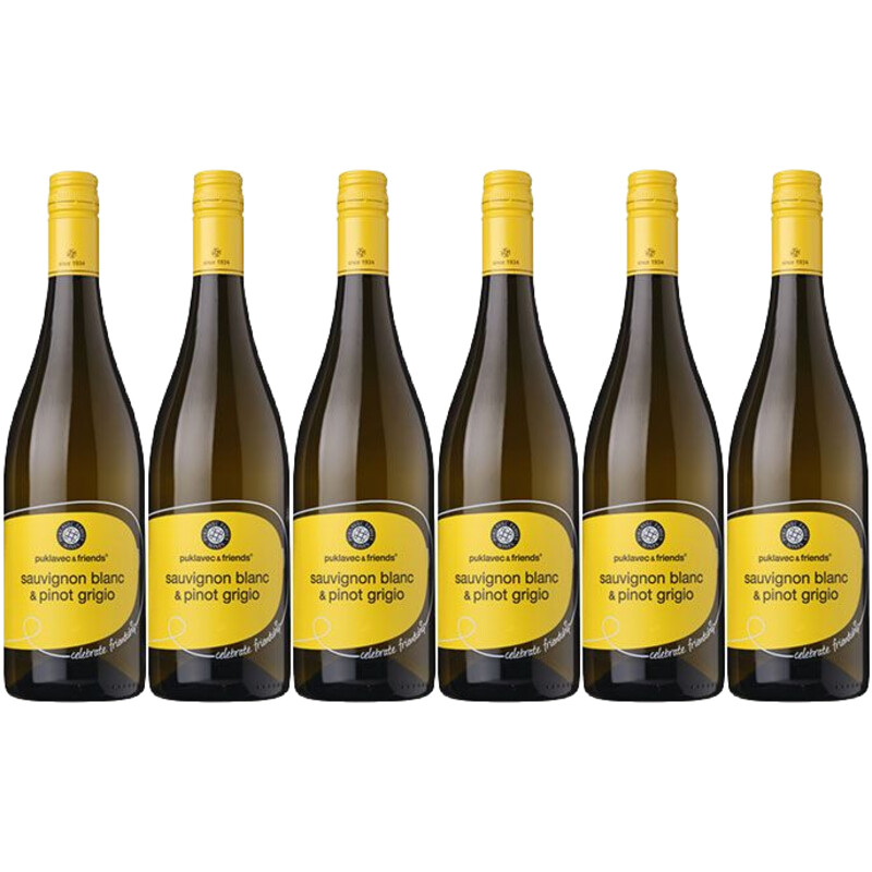 Een afbeelding van Puklavec & Friends sauvignon blanc & pinot grigio 6 flessen