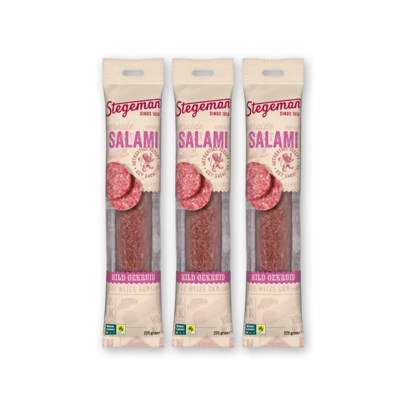 Salami mild gekruid 3-pack