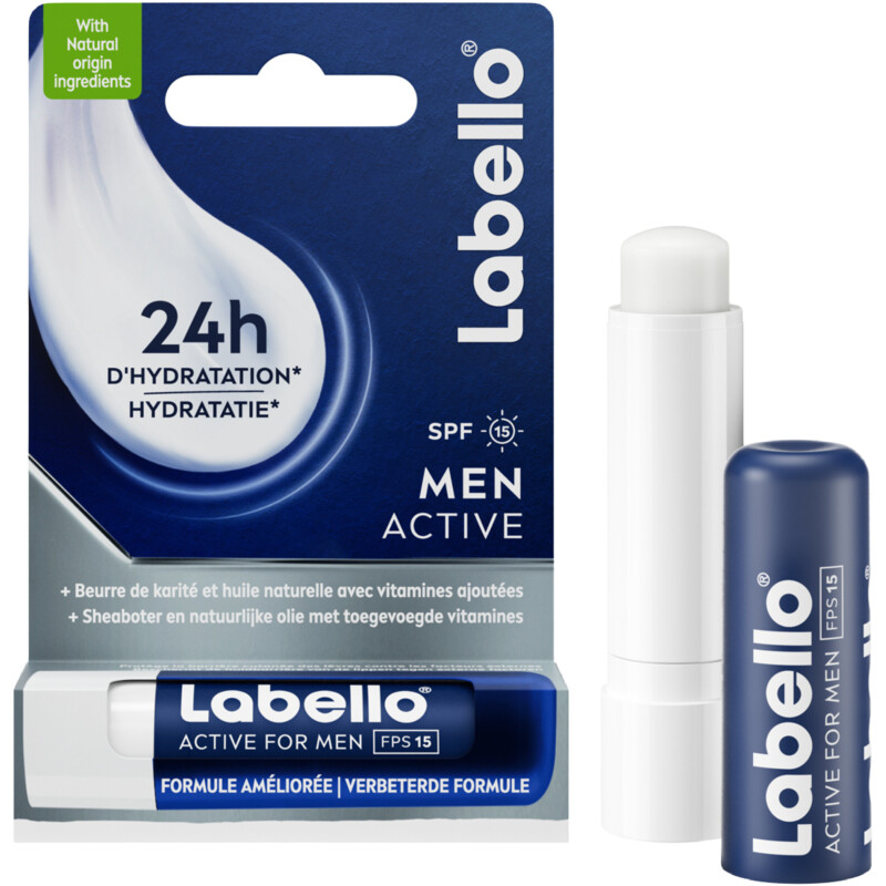 Een afbeelding van Labello Men active lippenbalsem