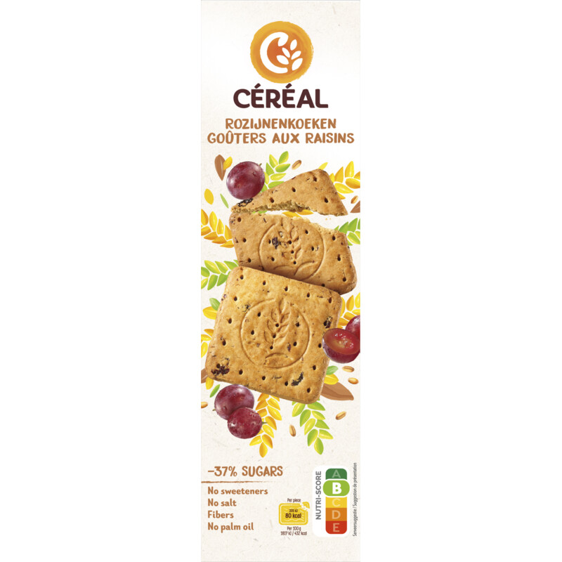 Een afbeelding van Céréal Rozijnenkoeken minder suikers bel