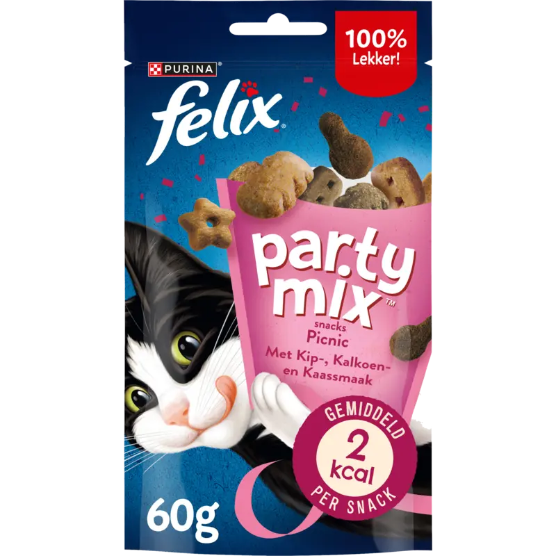 ® Party Mix Picnic met Kip-, Kaas- & Kalkoensmaak - Kattensnacks
