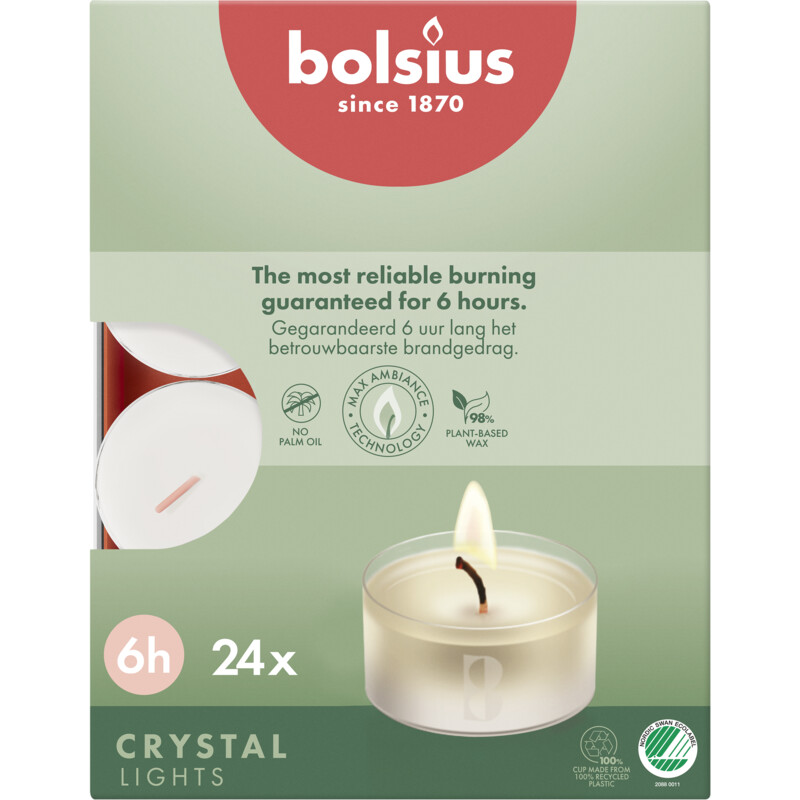 Een afbeelding van Bolsius Waxinelichtjes clear cup 6 uur