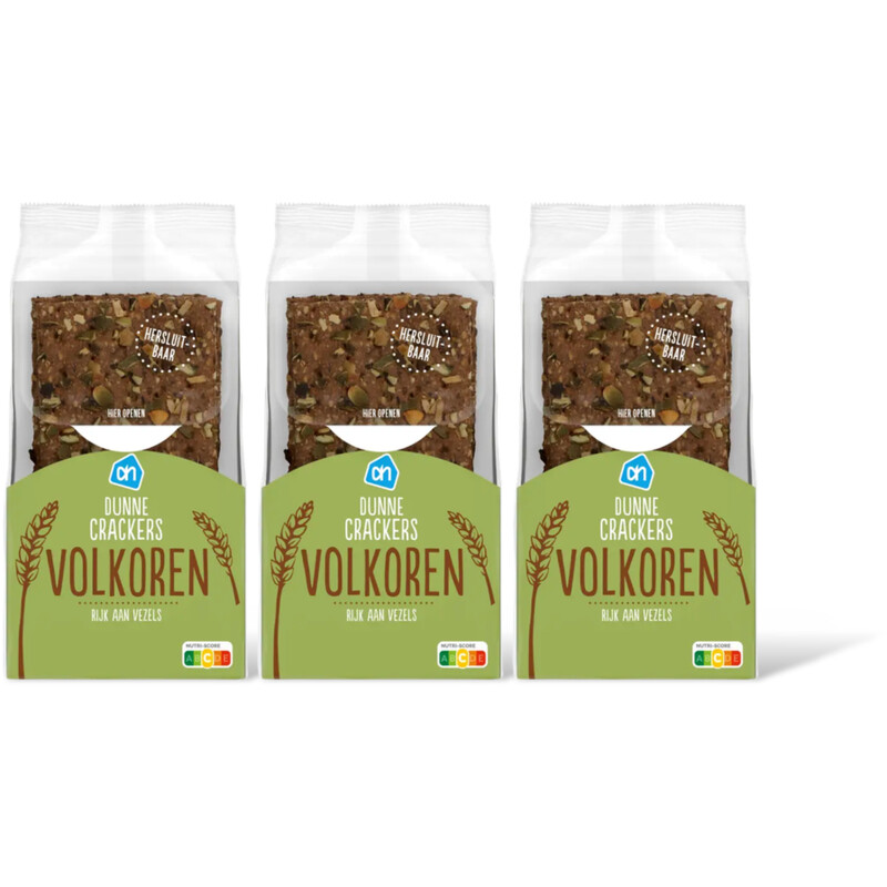 AH Dunne crackers volkoren 3-pack