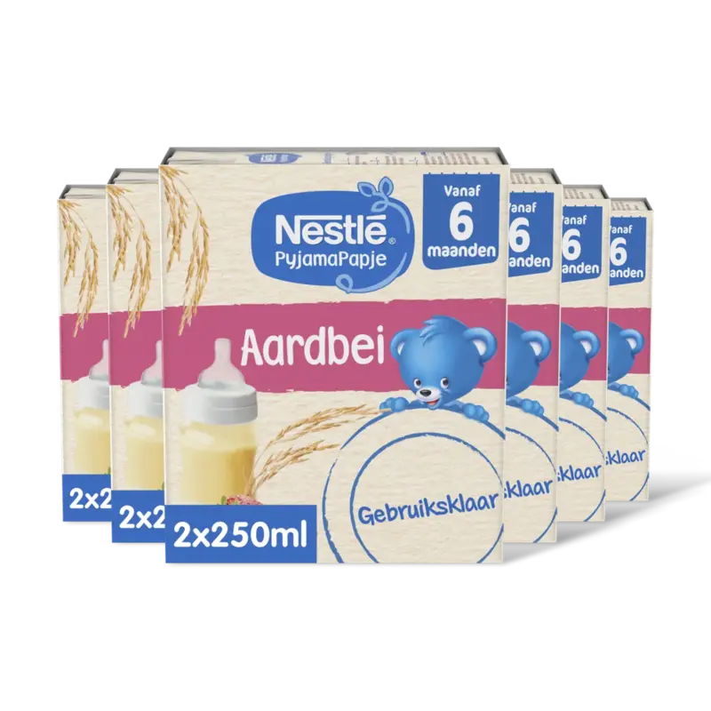 Nestlé Pyjamapapje aardbei 6m+ 6-pack
