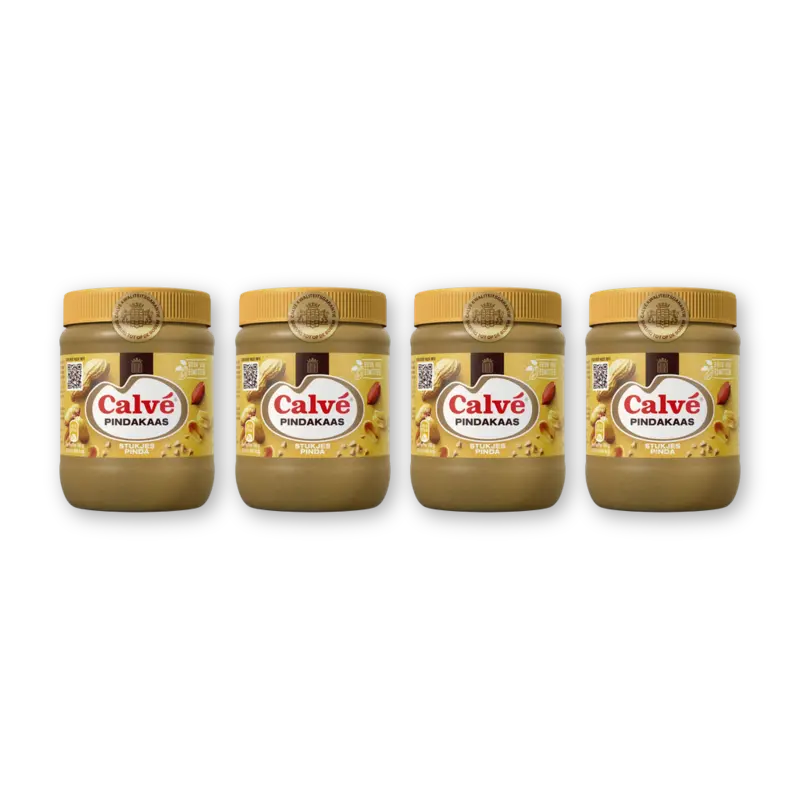 Calvé Pindakaas stukjes pinda 4-pack