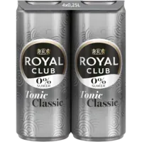 Royal Club Tonic 0% suiker 4-pack