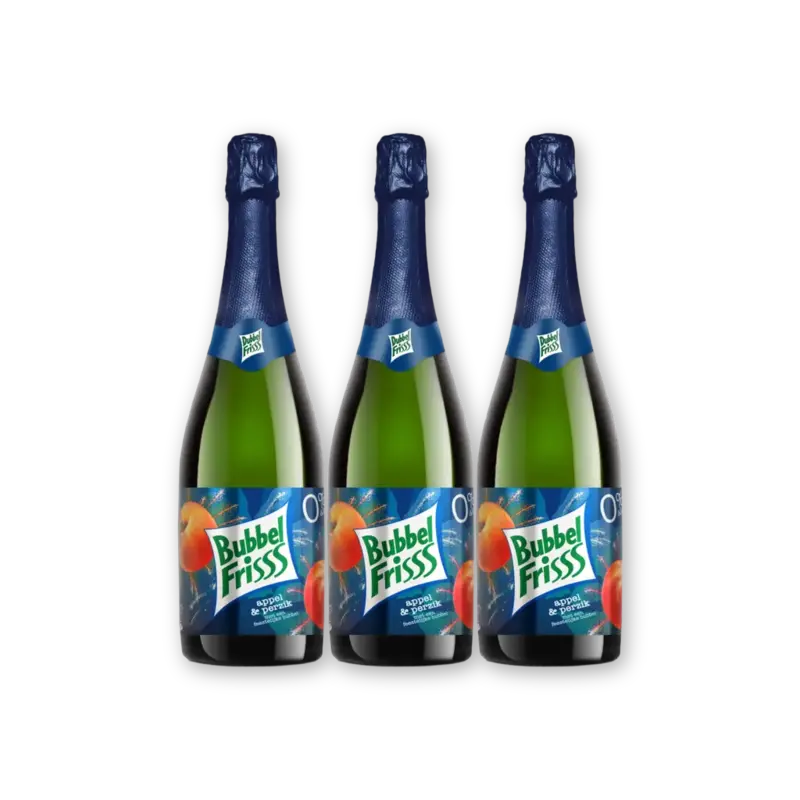 Bubbelfris appel & perzik 0% 3-pack
