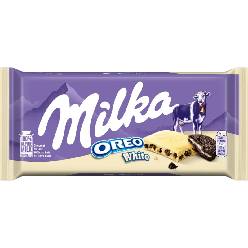 Chocoladereep witte chocolade en Oreo