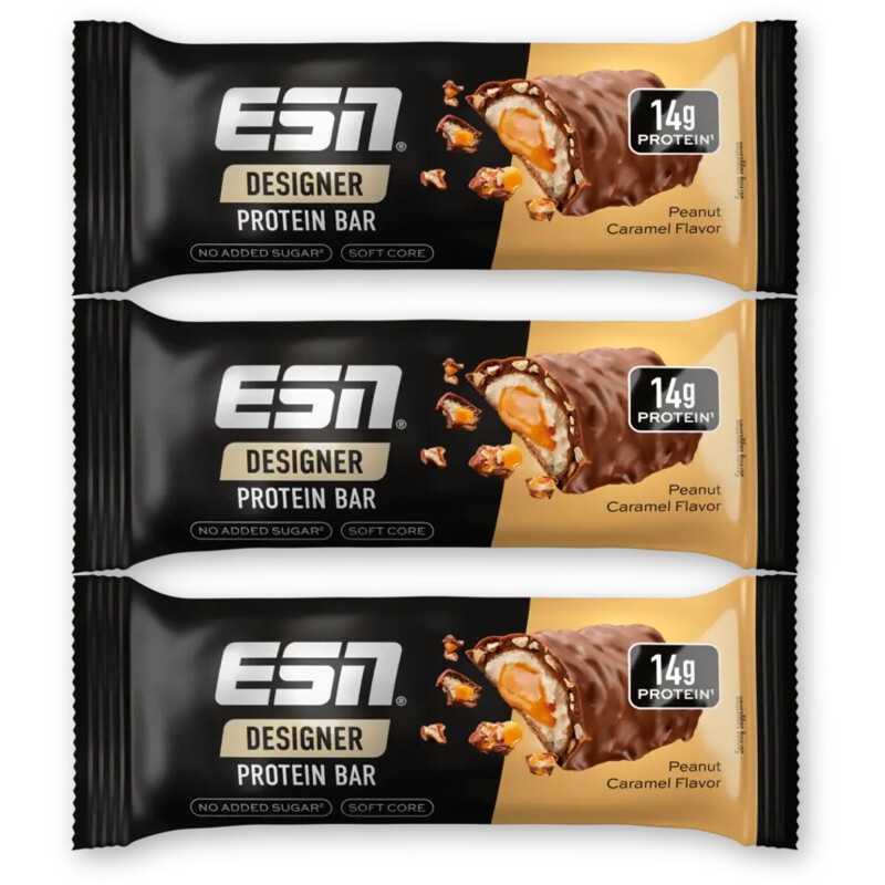 ESN Designer protein bar peanut caramel 3-pk