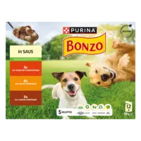 Bonzo Maaltijdzakjes in saus rund, kip, lam