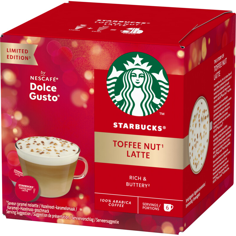 Een afbeelding van Starbucks Dolce Gusto compatible toffee nut latte