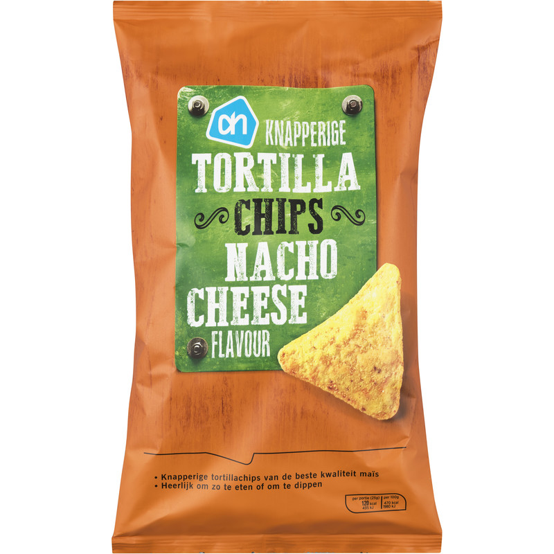 Een afbeelding van AH Tortilla chips nacho cheese flavour
