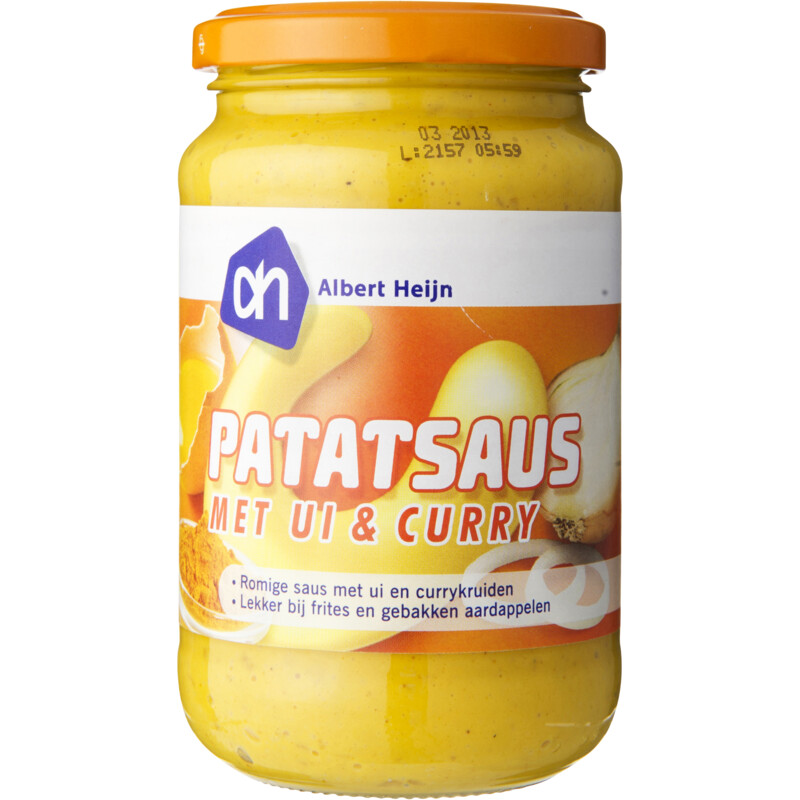 Een afbeelding van AH Patatsaus met ui & curry