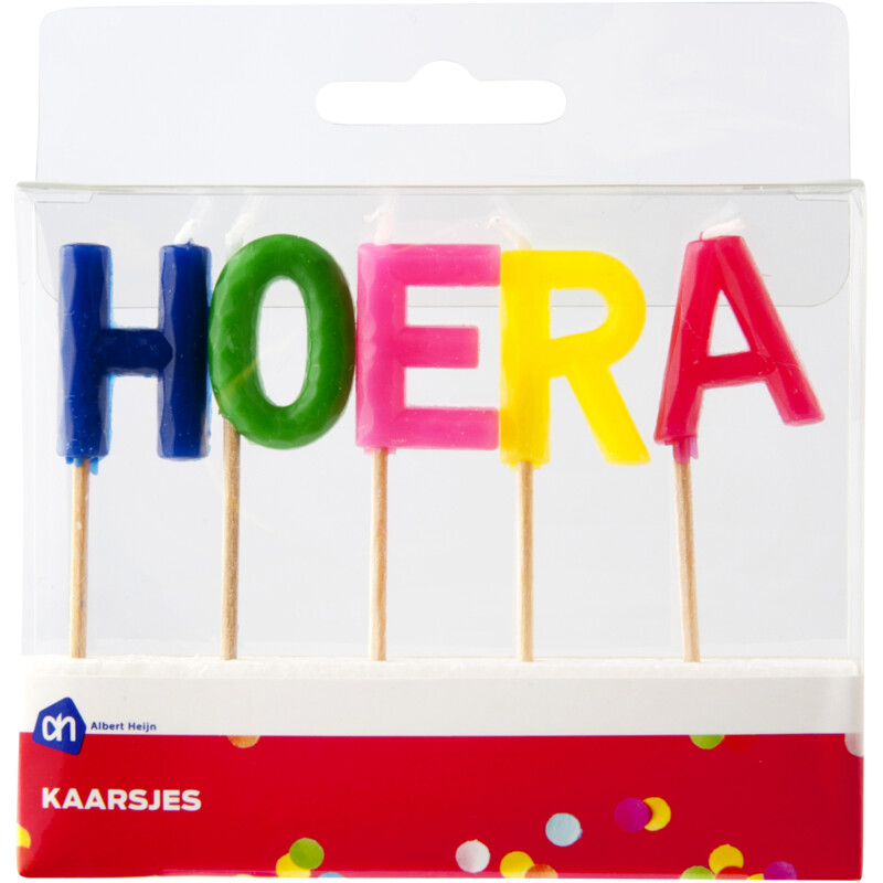 Een afbeelding van AH Kaarsjes hoera op prikker