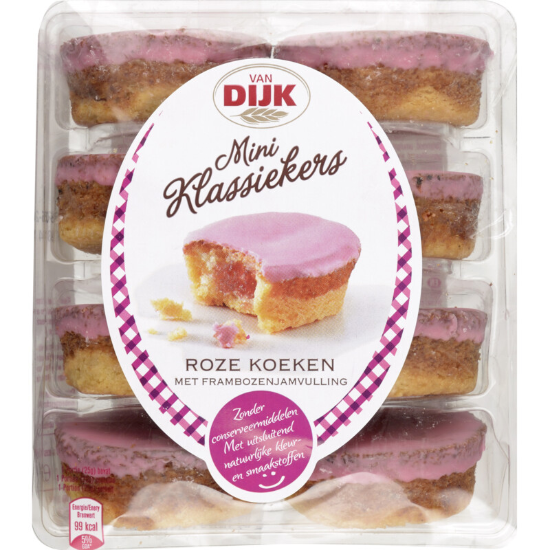 Een afbeelding van Van Dijk Mini Klassieken Roze Koeken