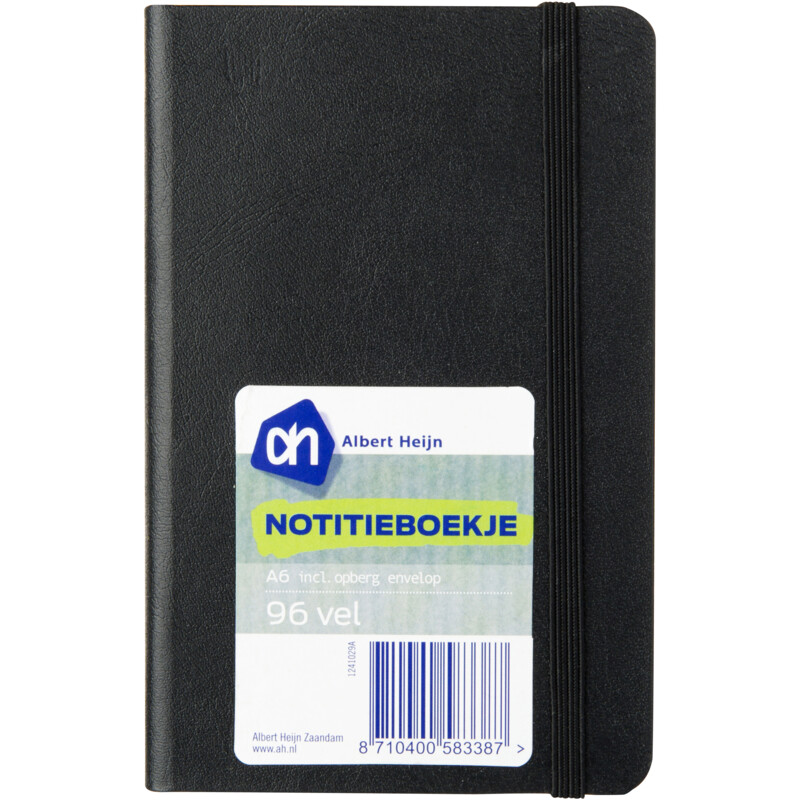 Een afbeelding van AH Notitieboekje A6 zwart