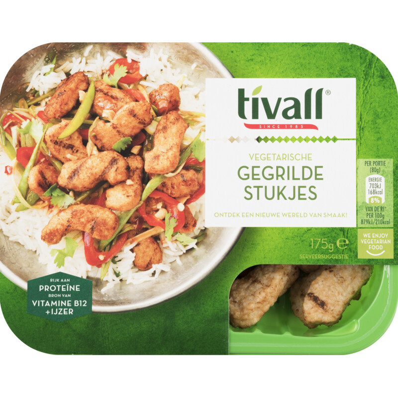 Een afbeelding van Tivall vega gegrilde stukjes