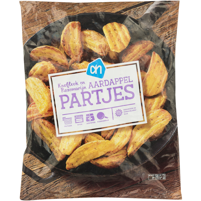 Een afbeelding van AH Aardappelpartjes knoflook en rozemarijn