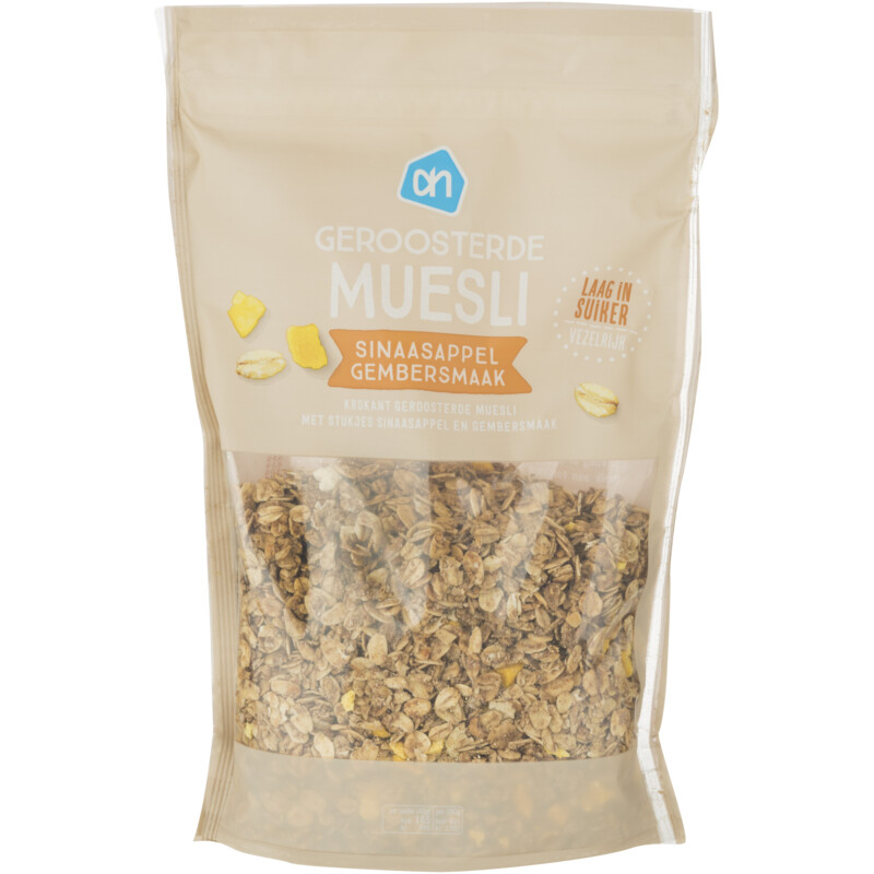 Een afbeelding van AH Geroosterde muesli sinaasappel-gember