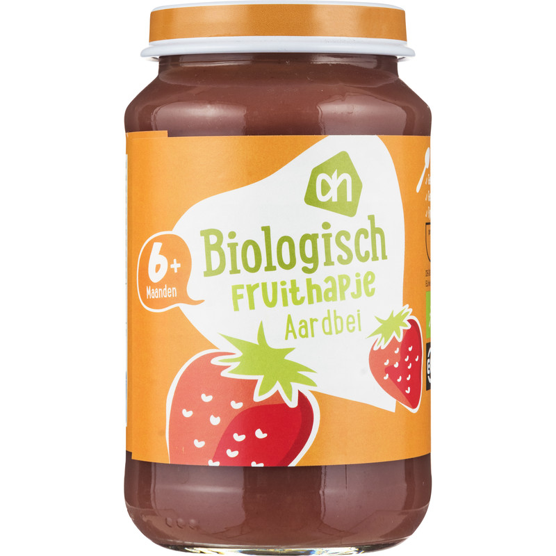 Een afbeelding van AH Biologisch Fruithapje peer blauwe bes 6m+