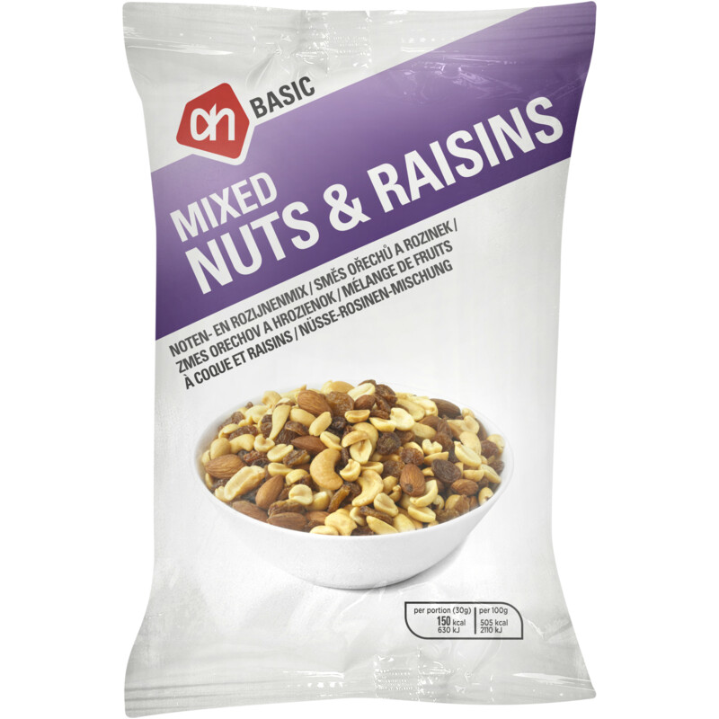 Een afbeelding van AH BASIC Mixed nuts and raisins