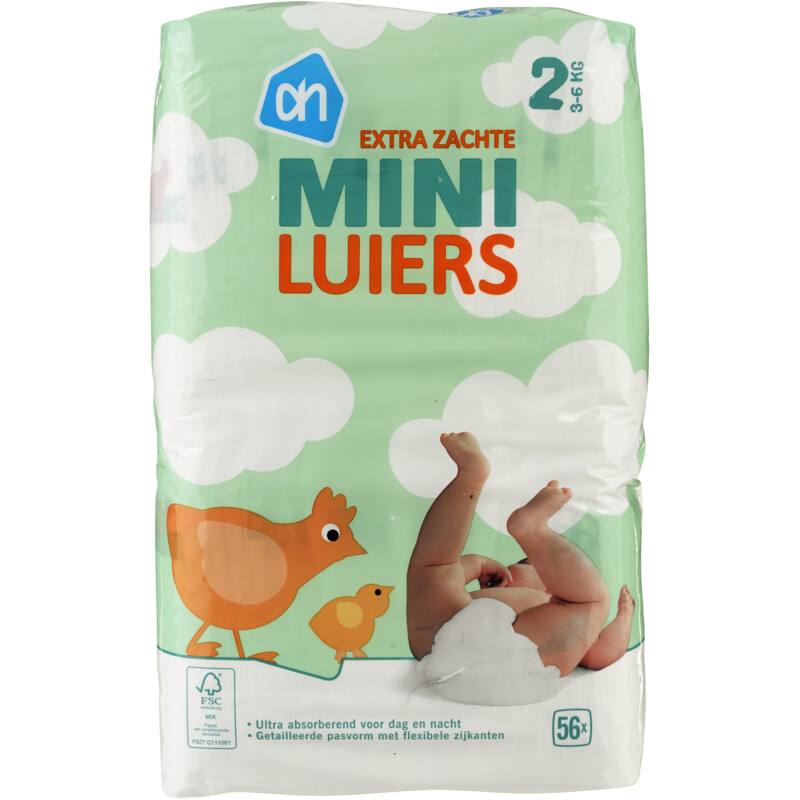 AH Luiers mini 3-6 kg - 2 reserveren | Albert Heijn