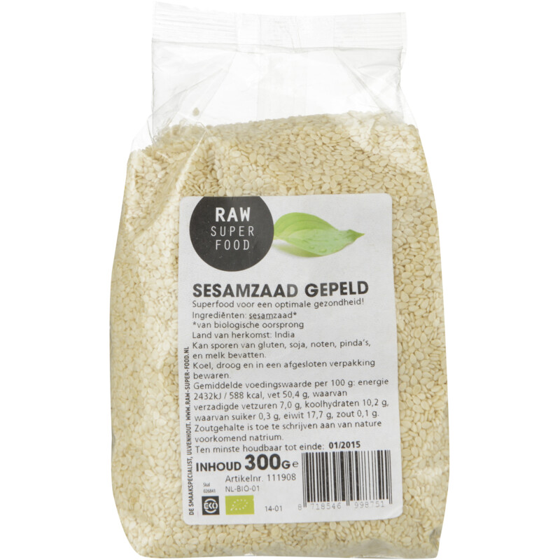 Een afbeelding van Raw Organic Food Sesamzaad bruin raw