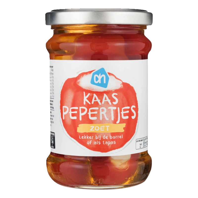 Zoete pepertjes gevuld met verse kaas