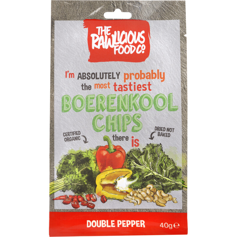 Een afbeelding van Rawlicious Boerenkool chips double pepper
